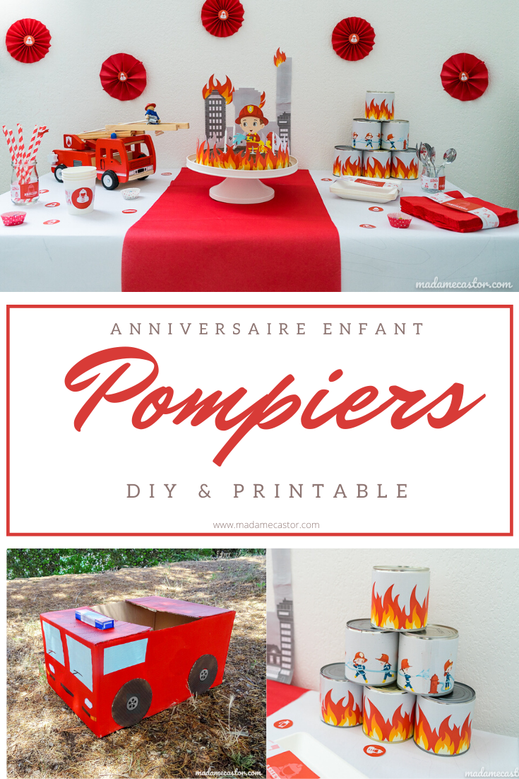 Un Anniversaire Pompiers (DIY+printable) - Madame Castor